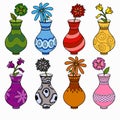 Vector set of vases, study of colors for children