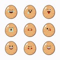 Vector set of vegetable emoticons. Funny potato emoji with face Royalty Free Stock Photo