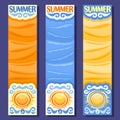 Vector set vertical banners for Summer season Royalty Free Stock Photo