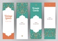 Vector set of vertical cards in Eastern style. Royalty Free Stock Photo