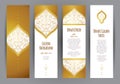 Vector set of vertical cards in Eastern style. Royalty Free Stock Photo
