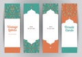 Vector set of vertical Eastern cards. Royalty Free Stock Photo