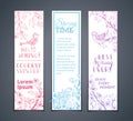 Vector set of vertical floral banners.