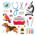 Vector set of veterinary icons.