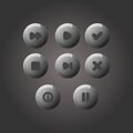 set vector button grey glossy for game ui Royalty Free Stock Photo