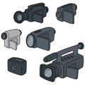 Vector set of video camera Royalty Free Stock Photo