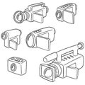 Vector set of video camera Royalty Free Stock Photo