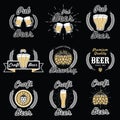 Vector set of vintage beer emblems, logos, badges and labels Royalty Free Stock Photo