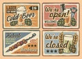 Vector set of vintage cafe signs on a light background