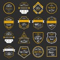 Vector Set of Vintage Car Badges and Sign Royalty Free Stock Photo