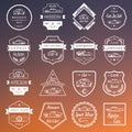 Vector Set of Vintage Car Badges and Sign Royalty Free Stock Photo