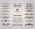 Vector set of vintage decorative elements for book pages and wedding decor