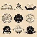 Vector set of vintage hipster bicycle logo. Modern bike badges or emblems collection.