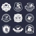 Vector set of vintage hipster coffee logos. Modern cafe shop, restaurant icons, emblems collection.