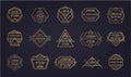 Vector Set of Vintage Hipster Insignias and Logotypes. Business Signs, Logos, Identity Elements, Labels, Badges, Frames Royalty Free Stock Photo