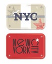 New York City vintage labels with typographic .Vector illustration Royalty Free Stock Photo