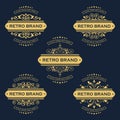 Vector set of vintage luxury logo templates with elegant calligraphic elements
