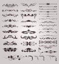 Vector set of vintage monograms and borders decorative elements