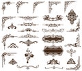 Vector set vintage ornaments, corners, borders Royalty Free Stock Photo