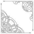 Vector Set of Vintage Template with Ornate Lace Corners