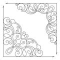 Vector Set of Vintage Template with Ornate Lace Corners