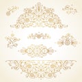 Vector set of vintage vignettes in Eastern style.