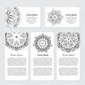 Hand drawn round ornamental contour mandalas, coloring books