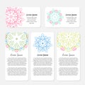 Hand drawn round ornamental contour mandalas, coloring books