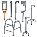 Vector set of walking stick