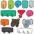 Vector set of wall hooks Royalty Free Stock Photo