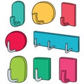 Vector set of wall hooks Royalty Free Stock Photo