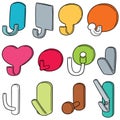 Vector set of wall hooks Royalty Free Stock Photo