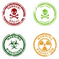 Vector Set of Warning Stamps. Danger Caution Seals Royalty Free Stock Photo