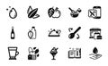 Vector set of Water care, Cooking whisk and Ice cream icons simple set. Vector