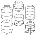 Vector set of water storage tanks Royalty Free Stock Photo