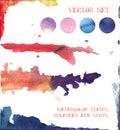 Vector set: watercolor stains, splashes and spots. elements for Royalty Free Stock Photo