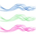 Vector set of waves. Abstract wavy lines, design element. Royalty Free Stock Photo