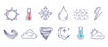 Vector set weather icons in flat style Royalty Free Stock Photo