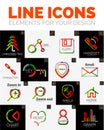 Vector set of web linear thin line icons Royalty Free Stock Photo