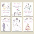 Vector set of wedding cards Royalty Free Stock Photo