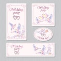 A set of greeting cards for the wedding