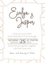 Vector set of wedding invitations. On a white gray background with gold lines, stripes, guides. In a decorative vertical frame.