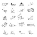 Vector set of wellness spa logos - natural signs and concepts for health centers, yoga classes Royalty Free Stock Photo