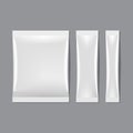 Vector Set of White Blank Sachet Packaging Royalty Free Stock Photo