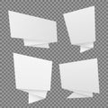 Vector set of white paper origami speech bubbles Royalty Free Stock Photo