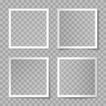 Vector set of white square photo card frames Royalty Free Stock Photo