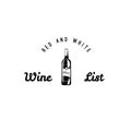 Vector set of wine black and white labels. Wine list. Vintage vector illustration isolated on white background Royalty Free Stock Photo