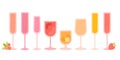 Vector set wine and champagne with texture. Drinks in wineglass Royalty Free Stock Photo