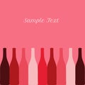 Vector set of wine or vinegar bottles silhouettes