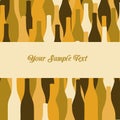 Vector set of wine or vinegar bottles silhouettes